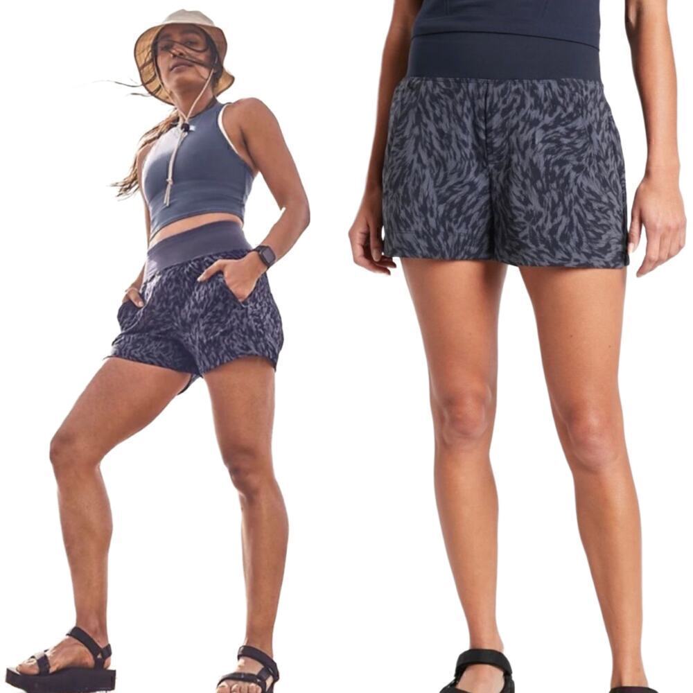 Athleta Ripstop High Rise Printed Trekkie North Shorts Size 2 Abrasion Resistant